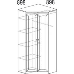 Шкаф угловой №606 Инна (угол 898*898) Денвер темный в Пуровске - purovsk.mebel24.online | фото 3