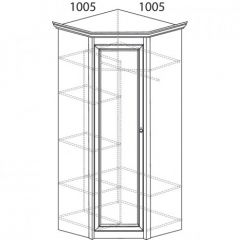 Шкаф угловой №662 "Флоренция" Фасад зеркало (угол 1005*1005) Дуб оксфорд в Пуровске - purovsk.mebel24.online | фото 2