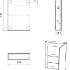 Шкаф-зеркало Мечта 50 Дуб сонома АЙСБЕРГ (DM2318HZ) в Пуровске - purovsk.mebel24.online | фото 7