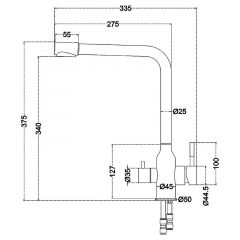 Смеситель д/кухни MELANA-F610304 Stello нерж.сталь, с переключателем на фильтр, однорычажный, сатин в Пуровске - purovsk.mebel24.online | фото 4