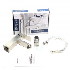 Смеситель д/ум MELANA-F610201 Cubo нерж.сталь, однорычажный, сатин, литой излив в Пуровске - purovsk.mebel24.online | фото 3
