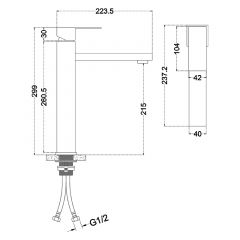 Смеситель д/ум MELANA-F610202 Cubo нерж.сталь, однорычажный, сатин, литой излив в Пуровске - purovsk.mebel24.online | фото 3