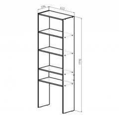 Стеллаж Элемент-1 (дуб сонома) в Пуровске - purovsk.mebel24.online | фото 2