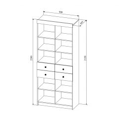 СКАНДИ СД900.1/2  Стеллаж с ящ в Пуровске - purovsk.mebel24.online | фото 2