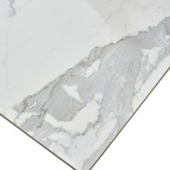 Стол CREMONA 140 HIGH GLOSS STATUARIO Белый мрамор глянцевый, керамика/ белый каркас, ®DISAUR в Пуровске - purovsk.mebel24.online | фото 5