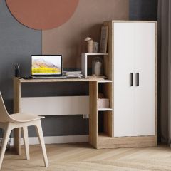Стол компьютерный СКМ-1 ЛДСП Белый/Дуб сонома в Пуровске - purovsk.mebel24.online | фото