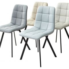 Стул CHILLI SQUARE HK017-02 серо-бежевый, PU/ черный каркас М-City в Пуровске - purovsk.mebel24.online | фото 3