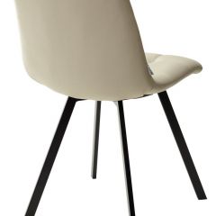 Стул CHILLI SQUARE HK017-02 серо-бежевый, PU/ черный каркас М-City в Пуровске - purovsk.mebel24.online | фото 4