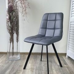 Стул CHILLI SQUARE HK017-09 серо-черничный, PU/ черный каркас М-City в Пуровске - purovsk.mebel24.online | фото 5