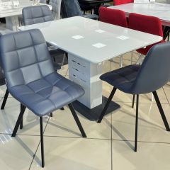 Стул CHILLI SQUARE HK017-09 серо-черничный, PU/ черный каркас М-City в Пуровске - purovsk.mebel24.online | фото 6