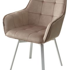 Стул MAVERICK 360 град. поворот. BLUVEL-40 BEIGE/ белый каркас, М-City в Пуровске - purovsk.mebel24.online | фото