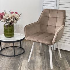 Стул MAVERICK 360 град. поворот. BLUVEL-40 BEIGE/ белый каркас, М-City в Пуровске - purovsk.mebel24.online | фото 2