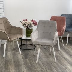 Стул MAVERICK 360 град. поворот. BLUVEL-40 BEIGE/ белый каркас, М-City в Пуровске - purovsk.mebel24.online | фото 3