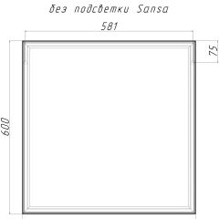 Зеркало Corsica 600х600 black без подсветки Sansa (SB1064Z) в Пуровске - purovsk.mebel24.online | фото 4