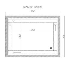 Зеркало Лондон 800х600 с подсветкой Домино (GL7019Z) в Пуровске - purovsk.mebel24.online | фото 8