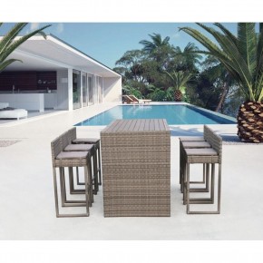 Барный комплект плетеной мебели T390GD/Y390G-W78_6Pcs Grey в Пуровске - purovsk.mebel24.online | фото 2