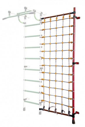 Дополнительная стойка к пристенному ДСК с сеткой для лазания, цв. красный в Пуровске - purovsk.mebel24.online | фото