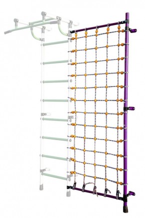 Дополнительная стойка к пристенному ДСК с сеткой для лазания, цв. фиолетовый в Пуровске - purovsk.mebel24.online | фото