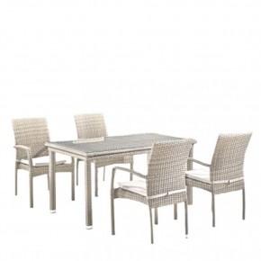 Комплект плетеной мебели T256C/Y376C-W85 Latte (4+1) + подушки на стульях в Пуровске - purovsk.mebel24.online | фото