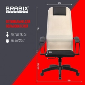 Кресло BRABIX PREMIUM "Ultimate EX-800" пластик, плотная двойная сетка Х2, черное/бежевое, 532916 в Пуровске - purovsk.mebel24.online | фото 6