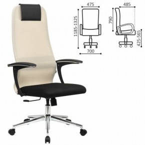 Кресло офисное BRABIX PREMIUM "Ultimate EX-801" хром, плотная двойная сетка Х2, черное/бежевое, 532919 в Пуровске - purovsk.mebel24.online | фото 1