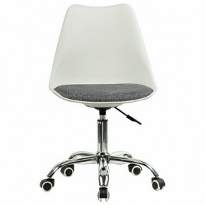 Кресло стул BRABIX "Eames MG-310 CH", хром, пластик белый, ткань серая, 532924 в Пуровске - purovsk.mebel24.online | фото 1