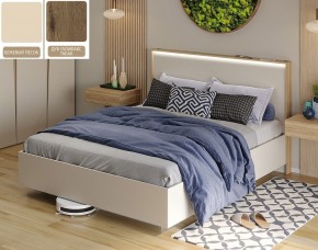 Кровать (Бежевый песок U156 ST9/Дуб Галифакс Табак) 1600 в Пуровске - purovsk.mebel24.online | фото