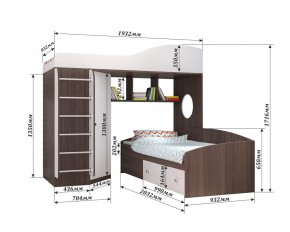 Кровать-чердак Кадет 2 с металлической лестницей в Пуровске - purovsk.mebel24.online | фото 2