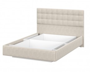 Кровать двойная №2 (универсальная 1.4х2.0) Серия 2 + основание с ПМ (Белый/Бежевый ткань/Квадро Бежевый ткань) в Пуровске - purovsk.mebel24.online | фото 3