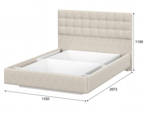 Кровать двойная №2 (универсальная 1.4х2.0) Серия 2 + основание с ПМ (Белый/Бежевый ткань/Квадро Бежевый ткань) в Пуровске - purovsk.mebel24.online | фото 4