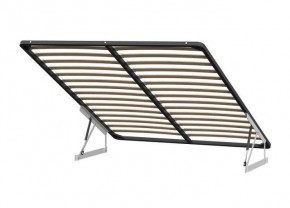 Кровать двойная №2 (универсальная 1.6х2.0) Серия 2 + основание с ПМ (Белый/Серый ткань/Квадро Серый ткань) в Пуровске - purovsk.mebel24.online | фото 2