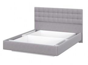 Кровать двойная №2 (универсальная 1.6х2.0) Серия 2 + основание с ПМ (Белый/Серый ткань/Квадро Серый ткань) в Пуровске - purovsk.mebel24.online | фото 3