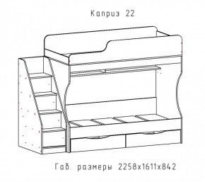 КАПРИЗ-22 Кровать двухъярусная 800 настил ЛДСП в Пуровске - purovsk.mebel24.online | фото 2