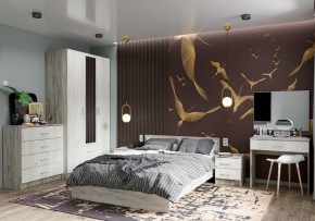 Кровать Гармония КР-602 1400 Дуб крафт серый/Дуб крафт белый в Пуровске - purovsk.mebel24.online | фото 2