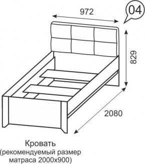 Кровать одинарная 900 Твист 04 в Пуровске - purovsk.mebel24.online | фото 2