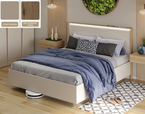 Кровать (Серый камень U727 ST9/Дуб Галифакс Табак) 1600 в Пуровске - purovsk.mebel24.online | фото