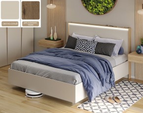 Кровать (Светло-серый U750 ST9/Дуб Галифакс Табак) 1600 в Пуровске - purovsk.mebel24.online | фото