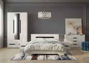 Кровать Вега 1,4 + основание (Крафт белый - Венге) в Пуровске - purovsk.mebel24.online | фото 3
