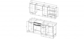 Кухонный гарнитур Белый Глянец 2000 (Стол. 38мм) в Пуровске - purovsk.mebel24.online | фото 2