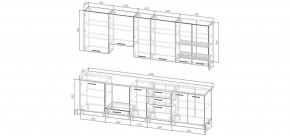 Кухонный гарнитур Каппучино 3000 h950 (Стол. 26мм) в Пуровске - purovsk.mebel24.online | фото 2
