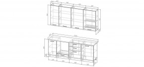 Кухонный гарнитур Старое Дерево 2200 h950 (Стол. 26мм) в Пуровске - purovsk.mebel24.online | фото 2