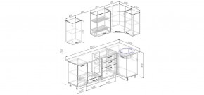 Кухонный гарнитур угловой Капри 2200х1000 (Стол. 38мм) в Пуровске - purovsk.mebel24.online | фото 2