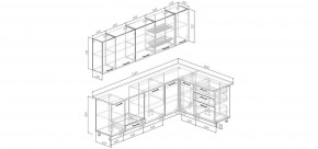Кухонный гарнитур угловой Капри 2600х1600 (Стол. 26мм) в Пуровске - purovsk.mebel24.online | фото