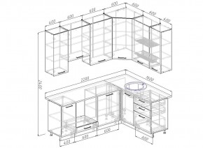 Кухонный гарнитур угловой Крафт 2200*1600 (Стол. 26мм) в Пуровске - purovsk.mebel24.online | фото 2