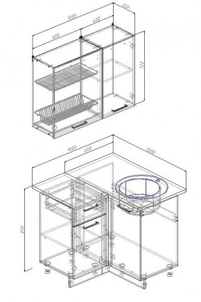 Кухонный гарнитур угловой Лофт 1000х1000 (Стол. 26мм) в Пуровске - purovsk.mebel24.online | фото 1