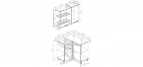Кухонный гарнитур угловой Смоки 1000*1000 (Стол. 38 мм) в Пуровске - purovsk.mebel24.online | фото 2