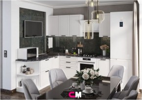 Модульная кухня Альфа холст белый в Пуровске - purovsk.mebel24.online | фото 1