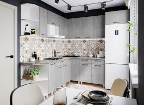 Модульная кухня Марбл мрамор лайт в Пуровске - purovsk.mebel24.online | фото 1