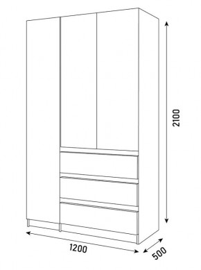 ПАРУС Шкаф 3-х ств. 1200 в Пуровске - purovsk.mebel24.online | фото 3