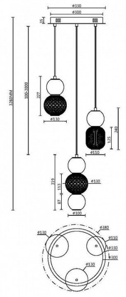 Подвесная люстра Maytoni Drop MOD273PL-L33G3K в Пуровске - purovsk.mebel24.online | фото 2